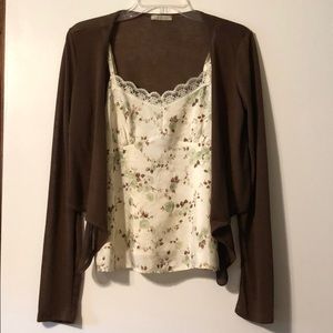 Satin Camisole & Cardigan